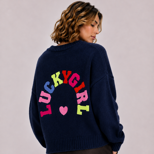 Lucky Girl Jumper - Navy