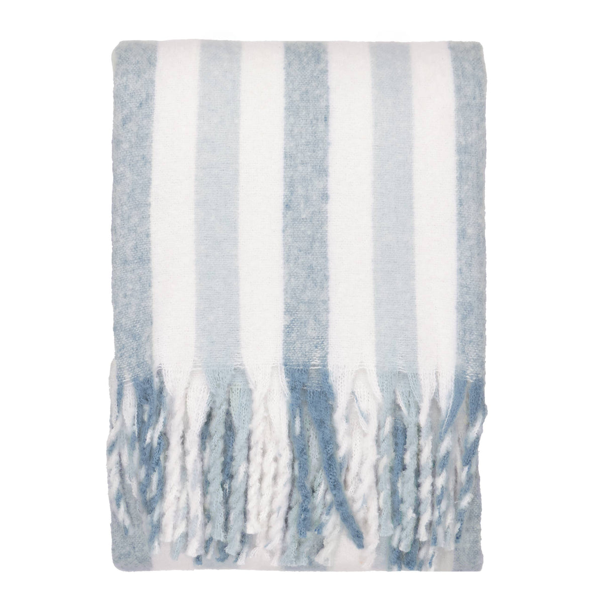Woven Stripe Throw Sky Blue