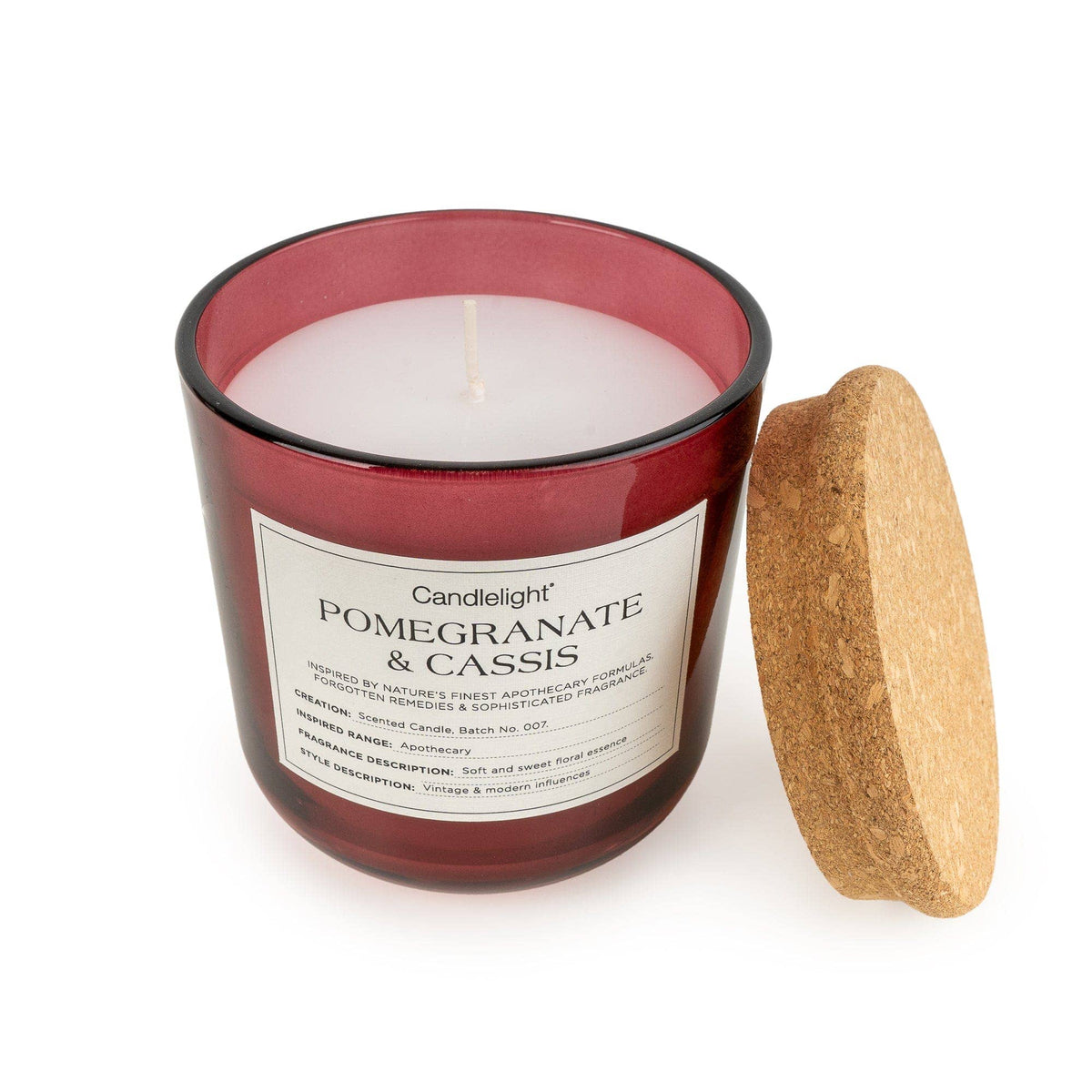 Medium Glass Jar Candle - Apothecary Pomegranate and Cassis