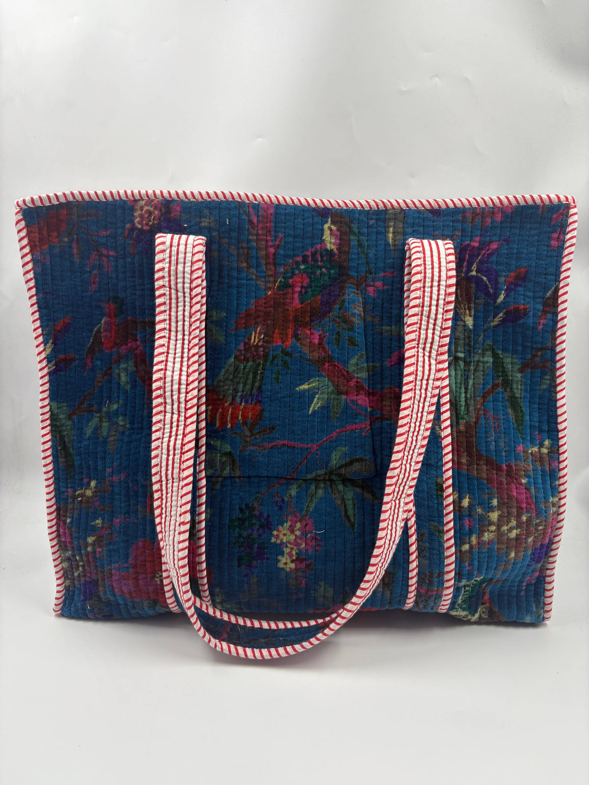 Velvet Kantha Quilted Boho Reversible Tote Bag - Large