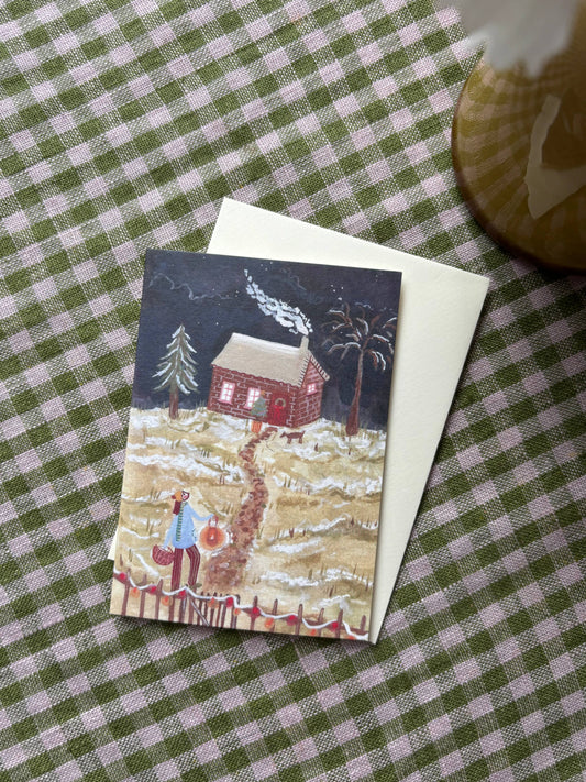 Cosy Cottage mini Christmas card