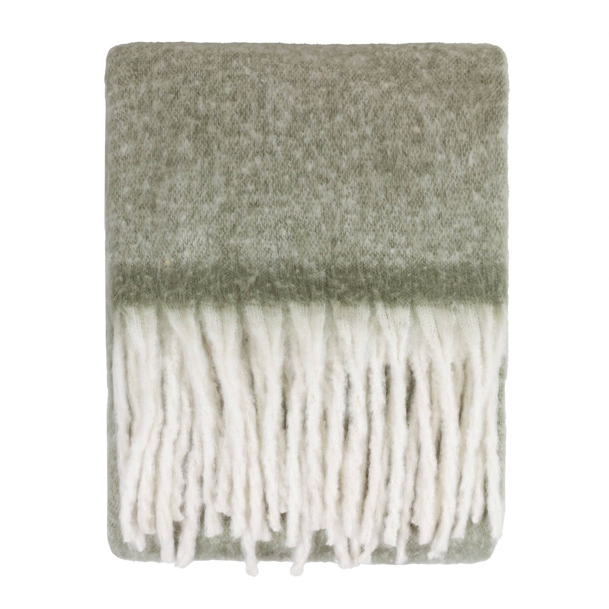 Cozy Woven Tasselled Throw Green: Green