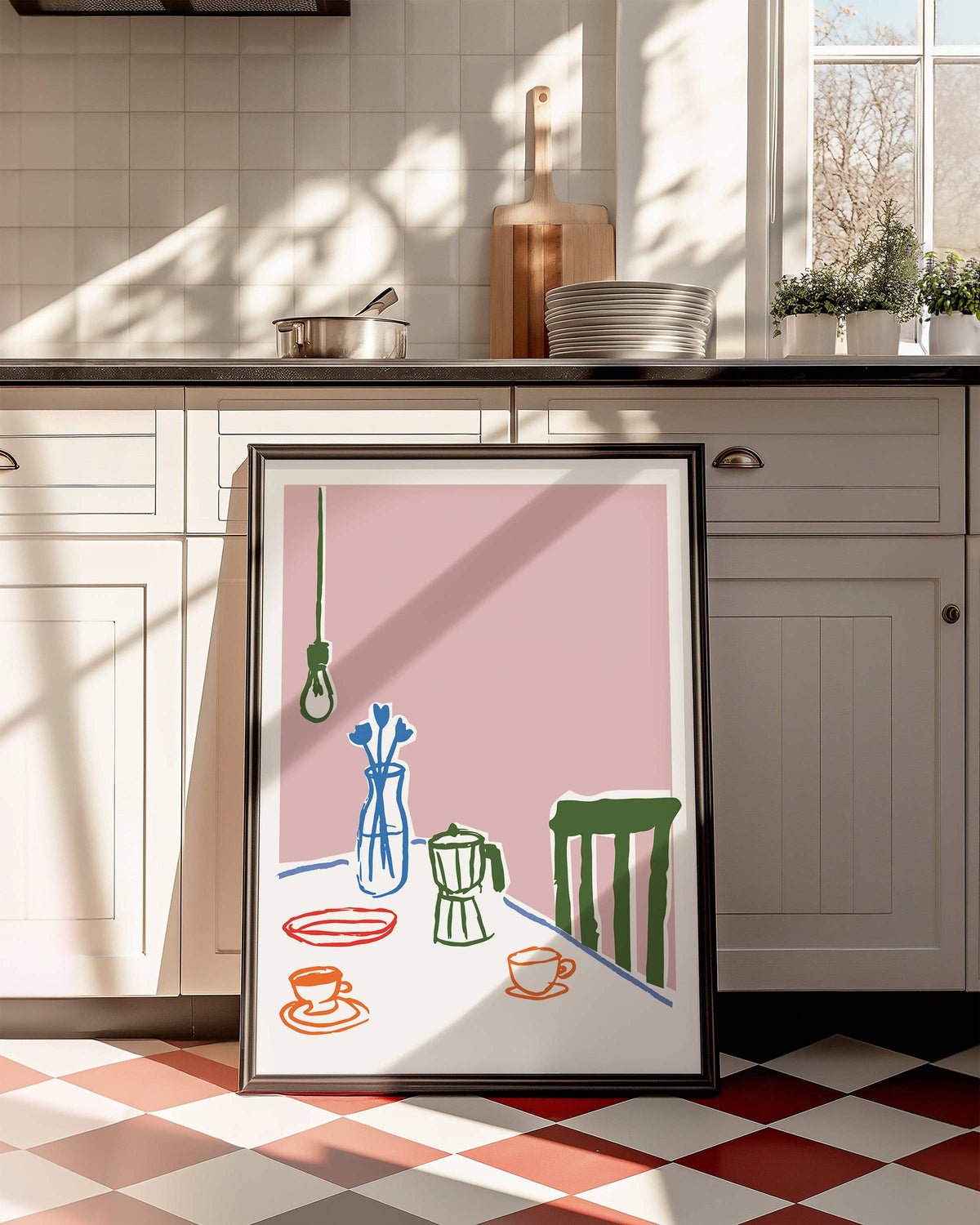 Breakfast Scene Kitchen Print: A4