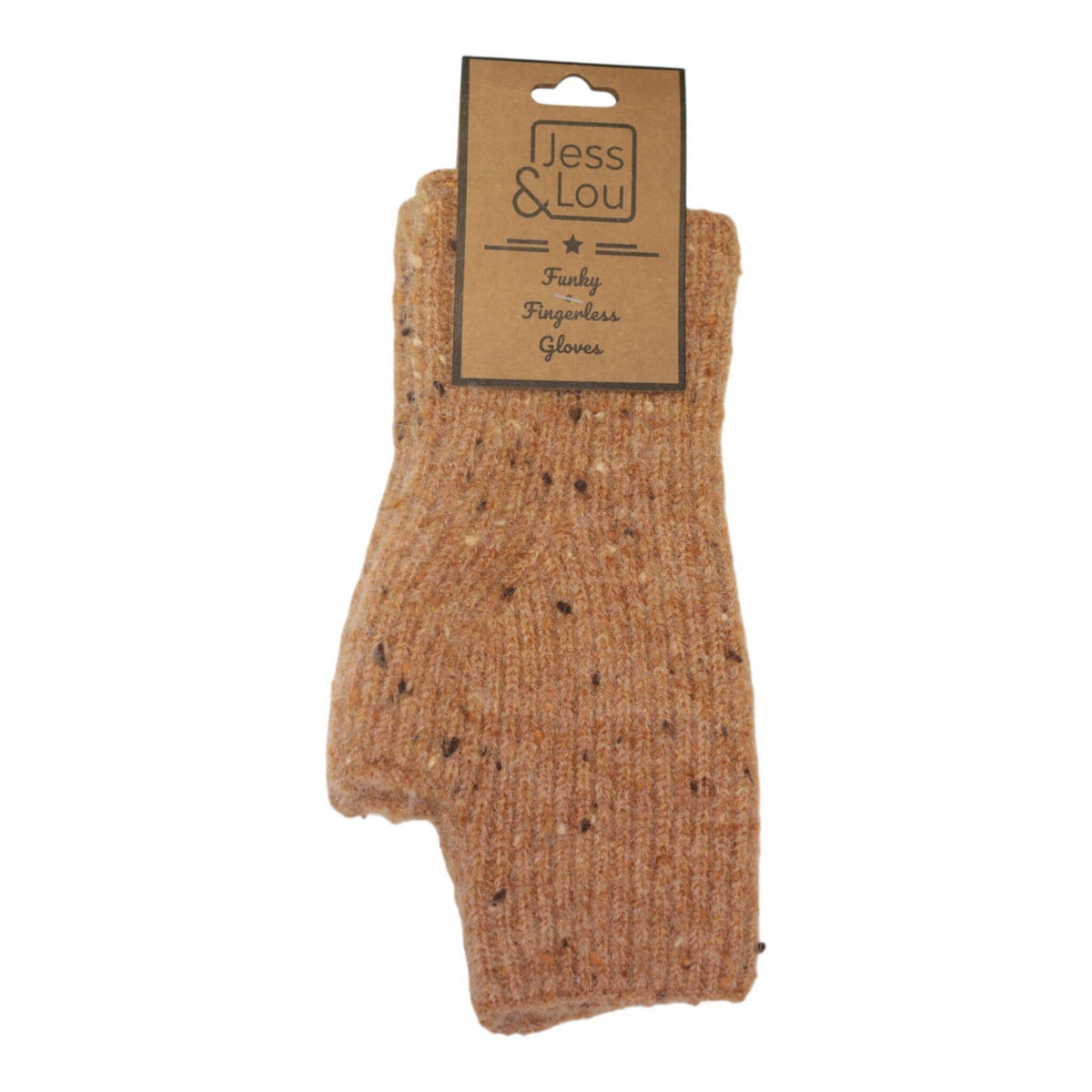 Camel Speckle Cosy Fingerless Gloves