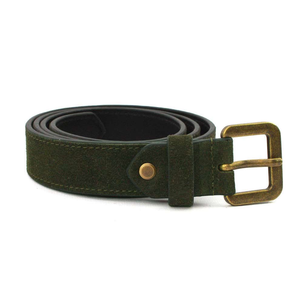 Alessia Suede Belt: Olive / 10