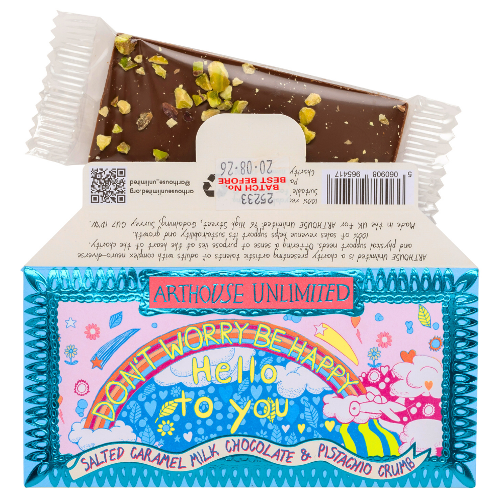 Joy Sized: Be Happy - Salted Caramel Milk Chocolate & Pistachio Crumb