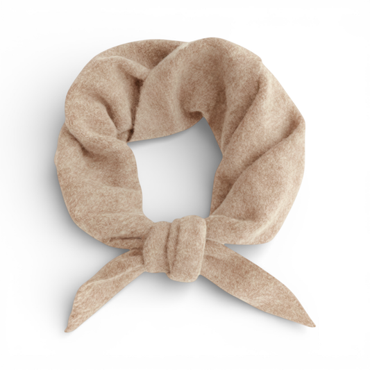 Plain Wool Blend Light Weight Triangle Neck Scarf - Mocca