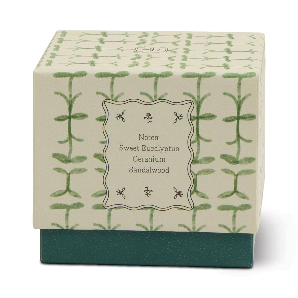 Tulip Green and Dark Green Glass Candle - Verbena & Lemongrass