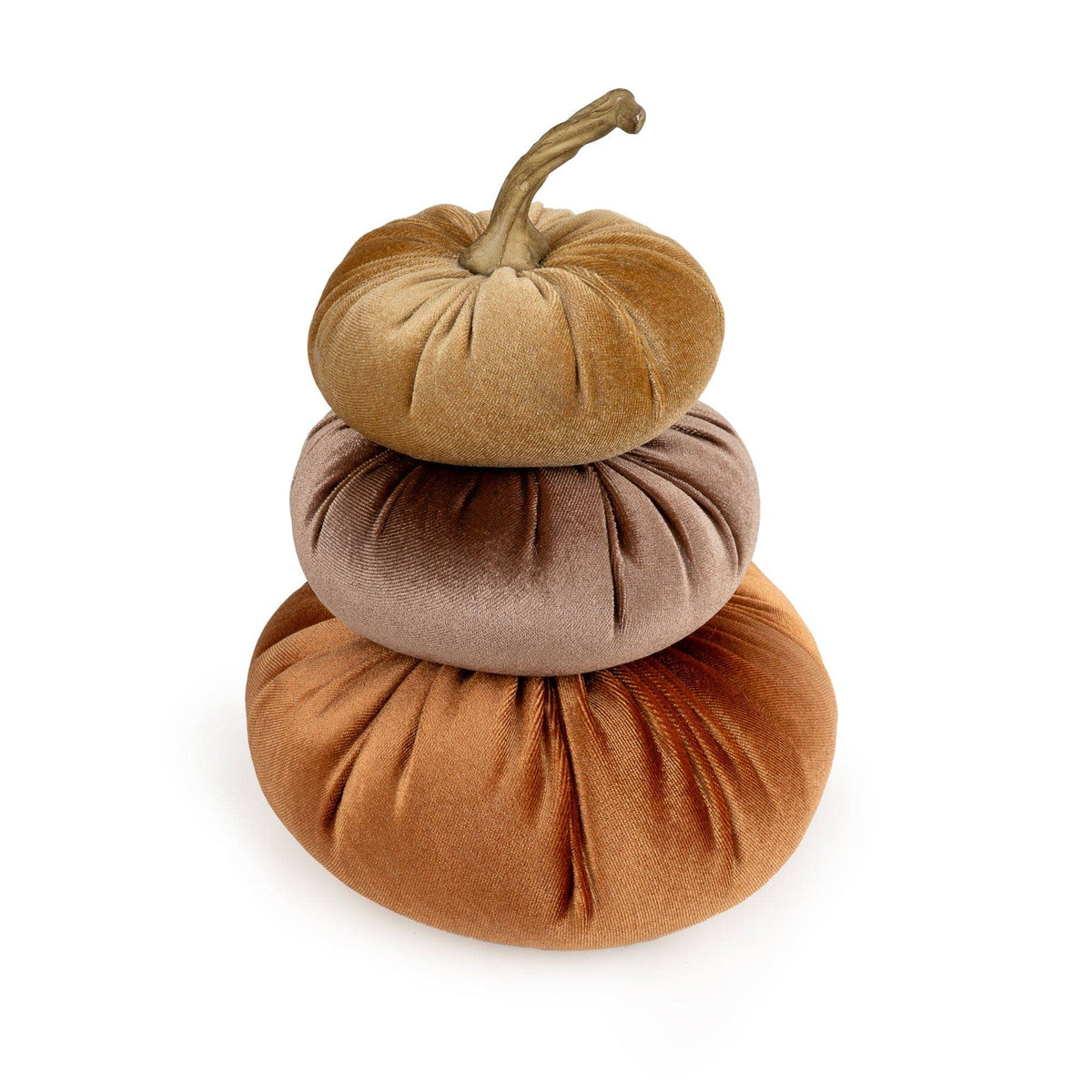 Stacked Velvet Pumkin Display