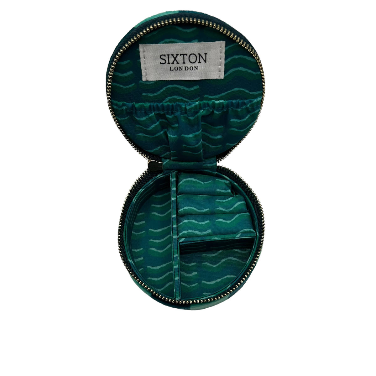 Jewellery Travel Box in Teal Stripe with Bow