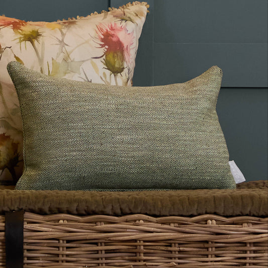 Textured Woven Rectangular Cushion - Sage