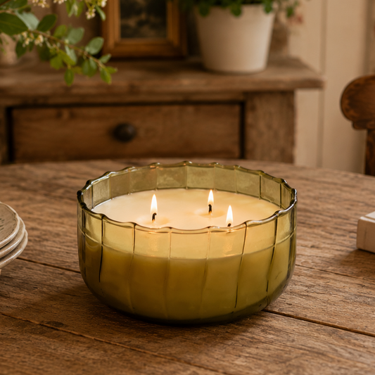 Ripple Glass Candle  - Secret Garden