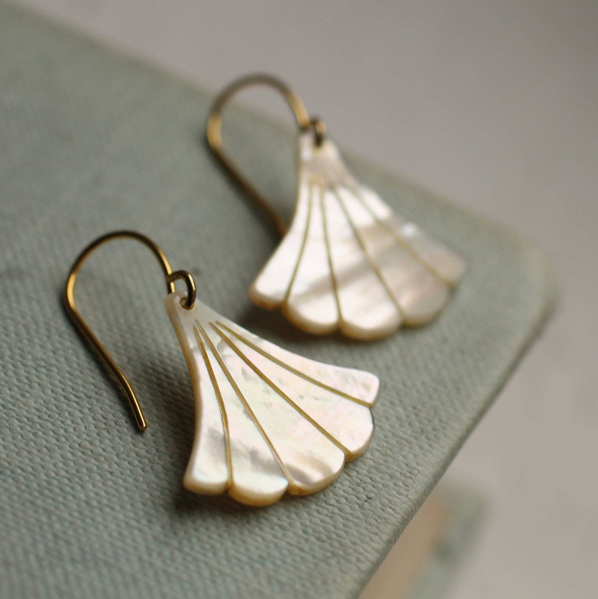 Pearl Art Deco Fan Earrings