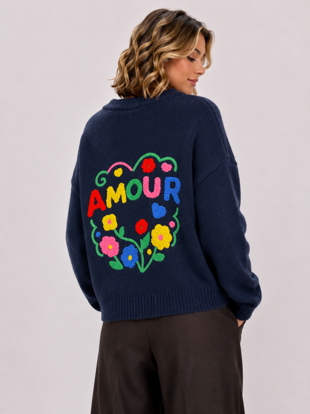 Amour Knitted Jumper - Navy