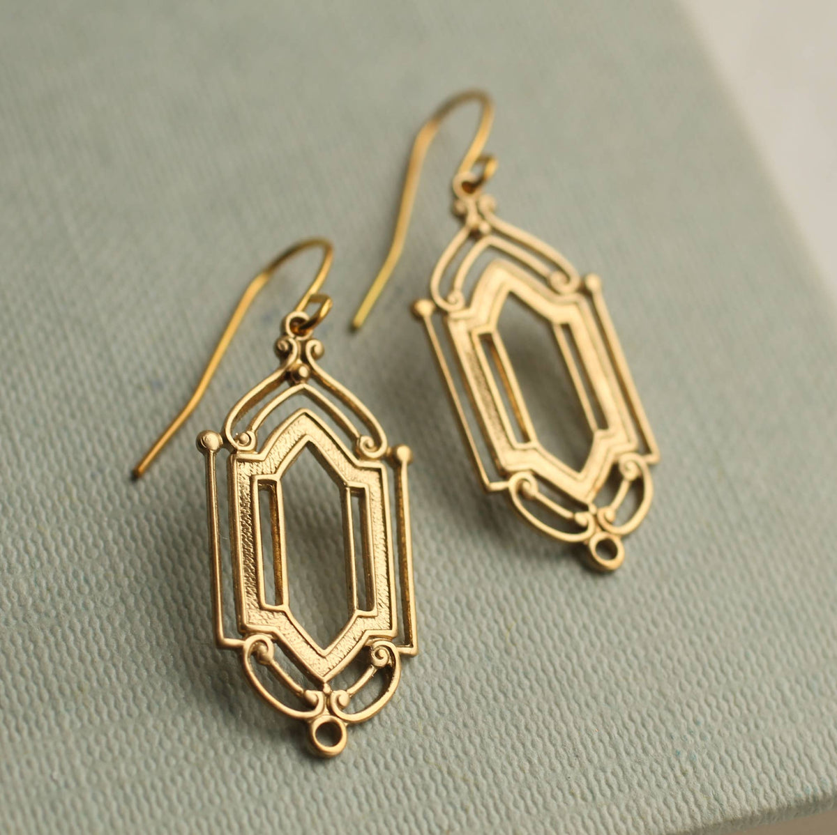 Art Deco Golden Gate Earrings