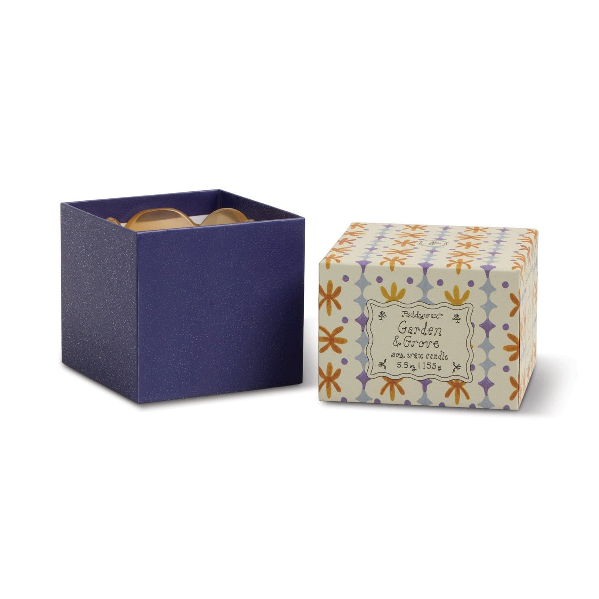 Orange and Blue Glass Candle - Garden & Grove