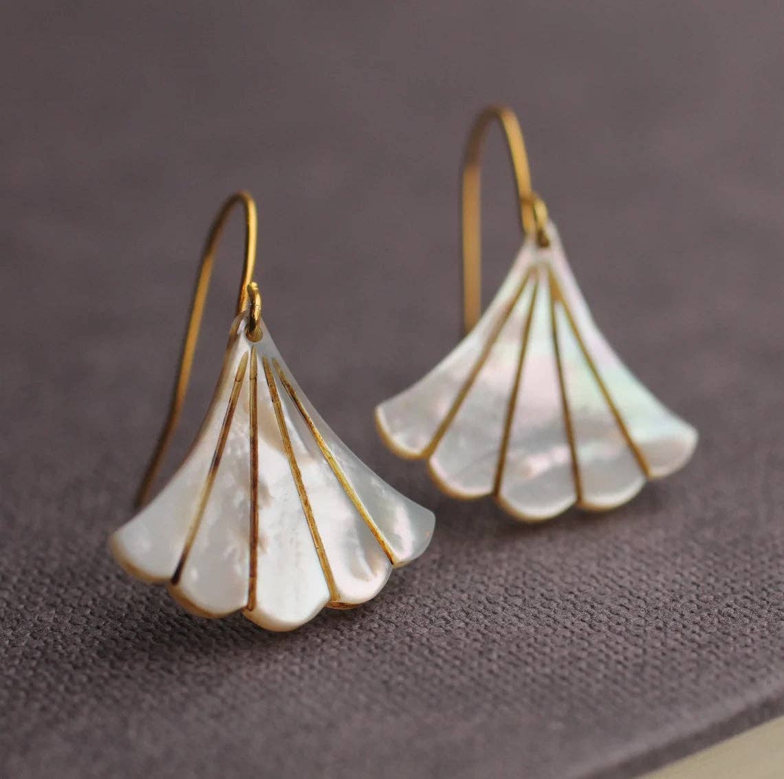 Pearl Art Deco Fan Earrings