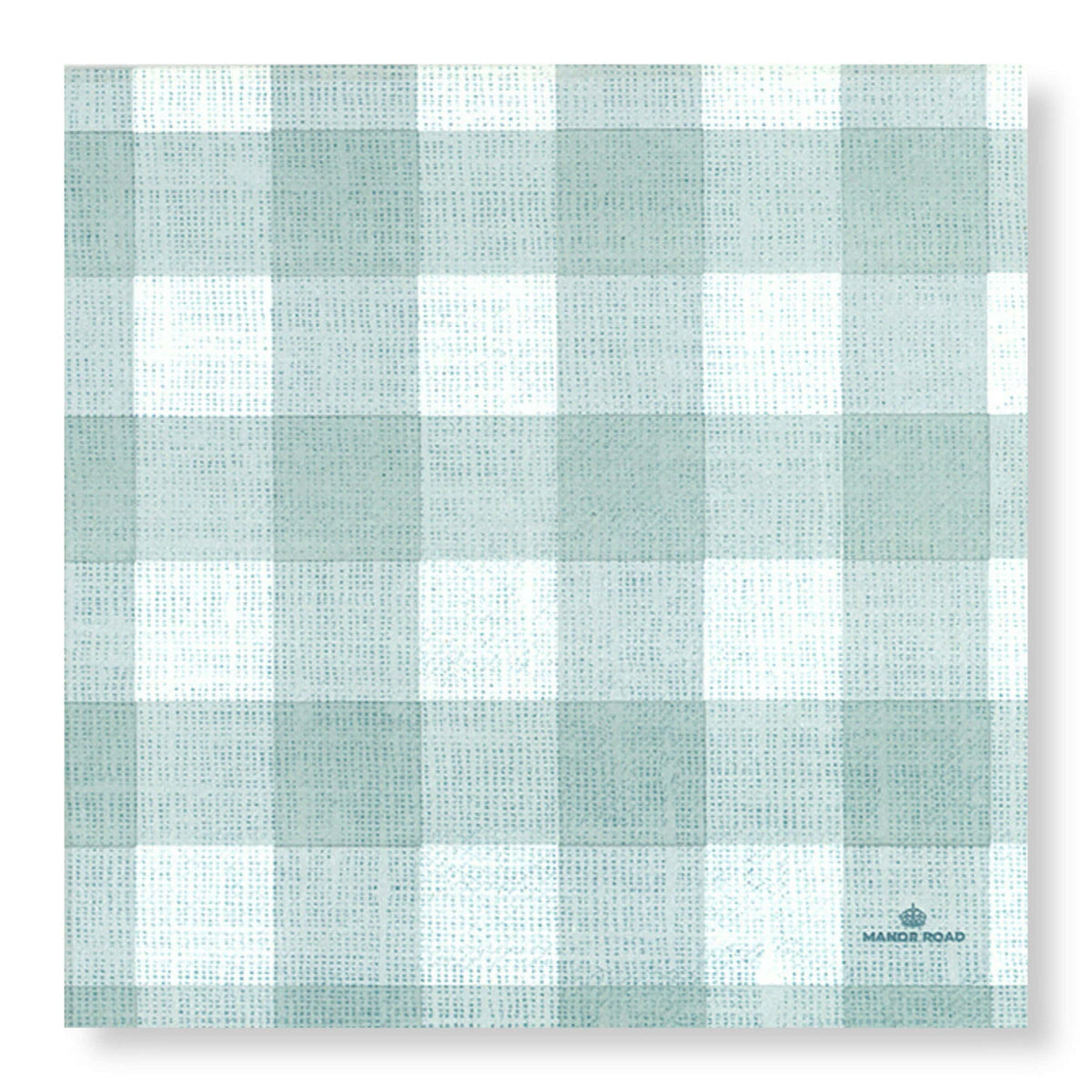 Linen Look Gingham Duck Egg Napkins - Dinner