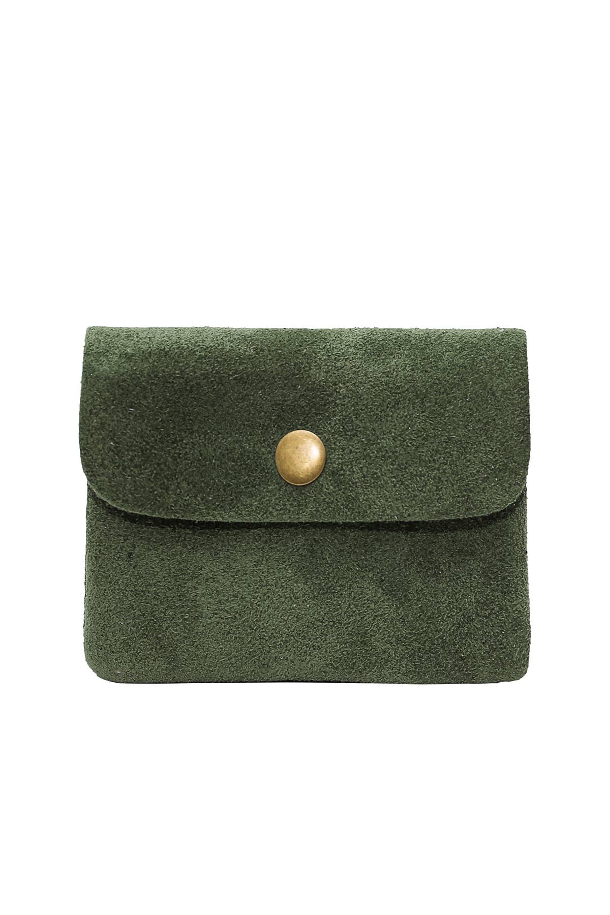 Leather Wallet - Khaki Suede