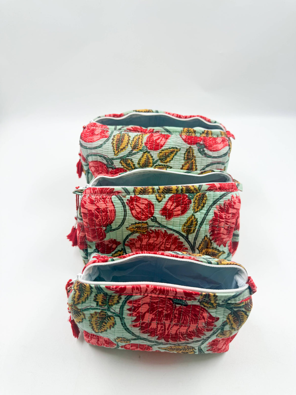 100% Cotton Quilted Washbag - 3 sizes available
