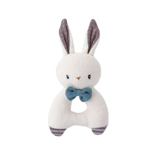 Rabbit Rattle - Blue Organic Cotton
