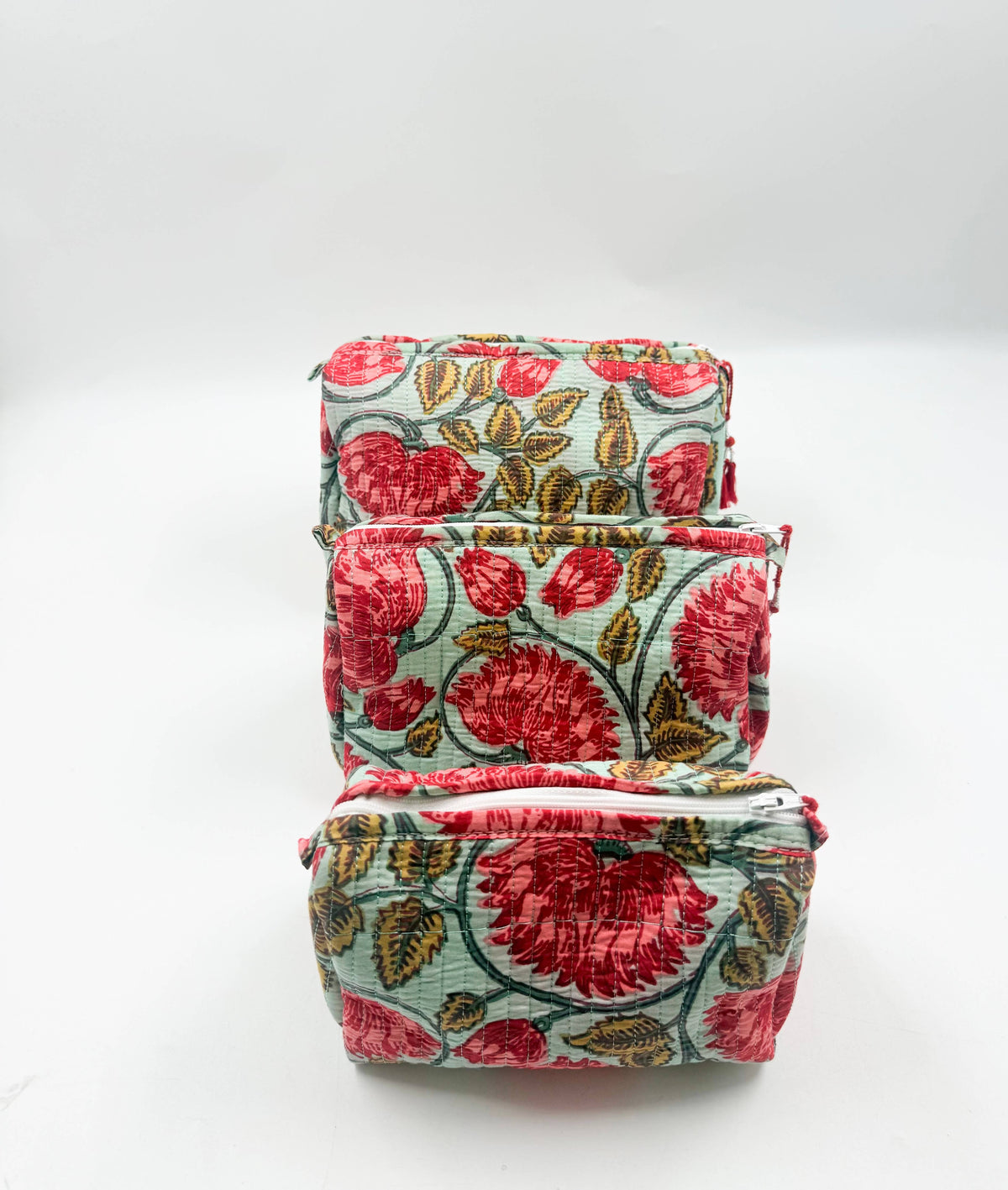 100% Cotton Quilted Washbag - 3 sizes available