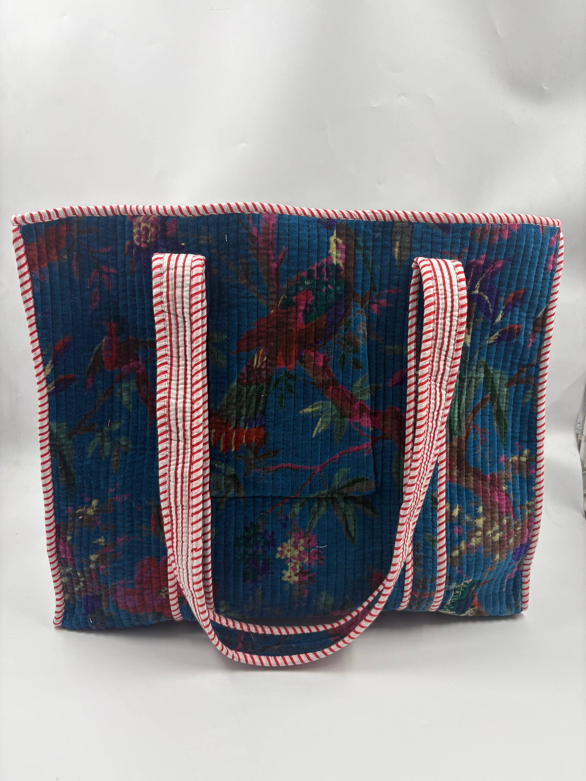 Velvet Kantha Quilted Boho Reversible Tote Bag - Large