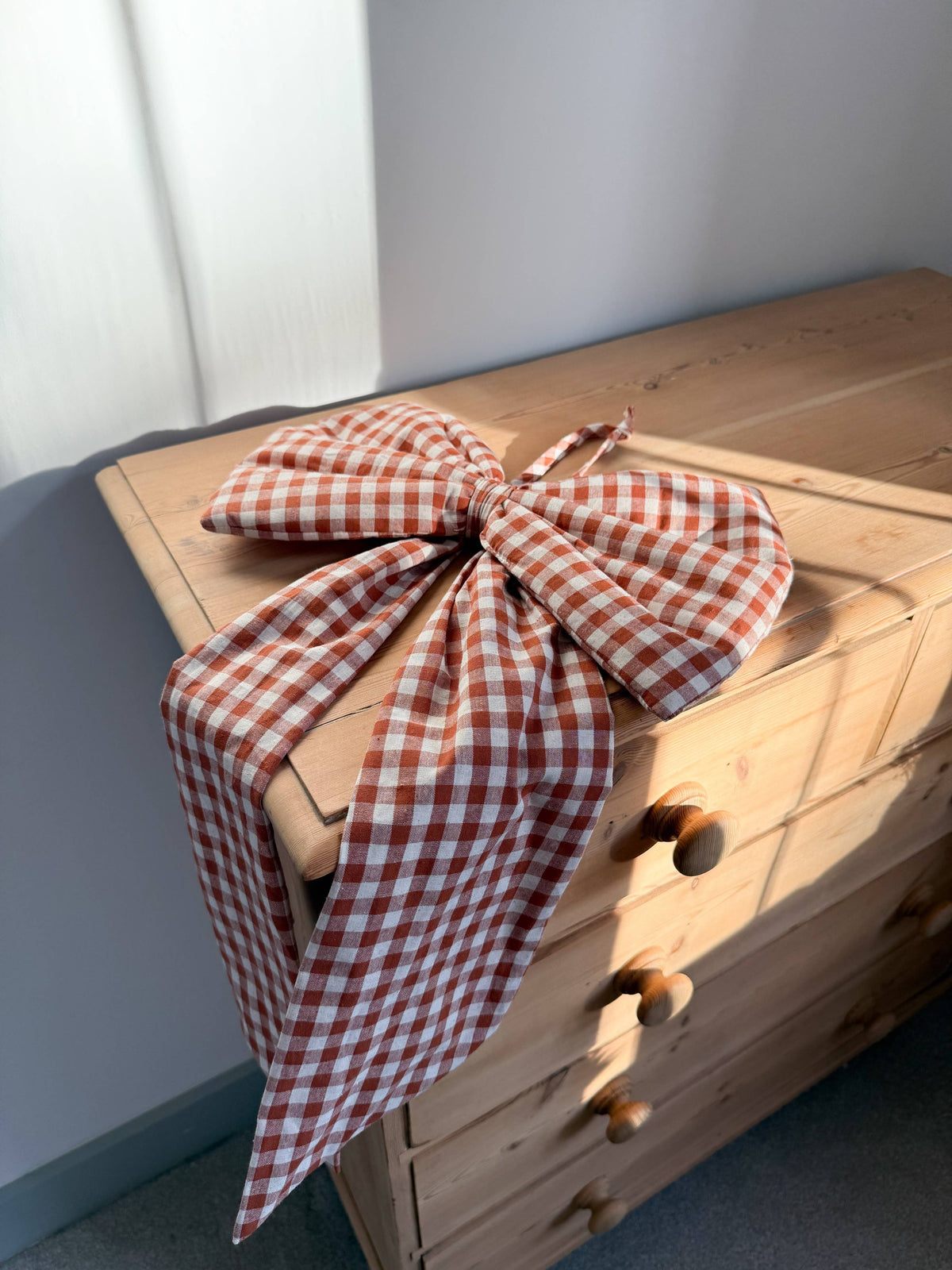 Barn Rust Red Gingham Bow