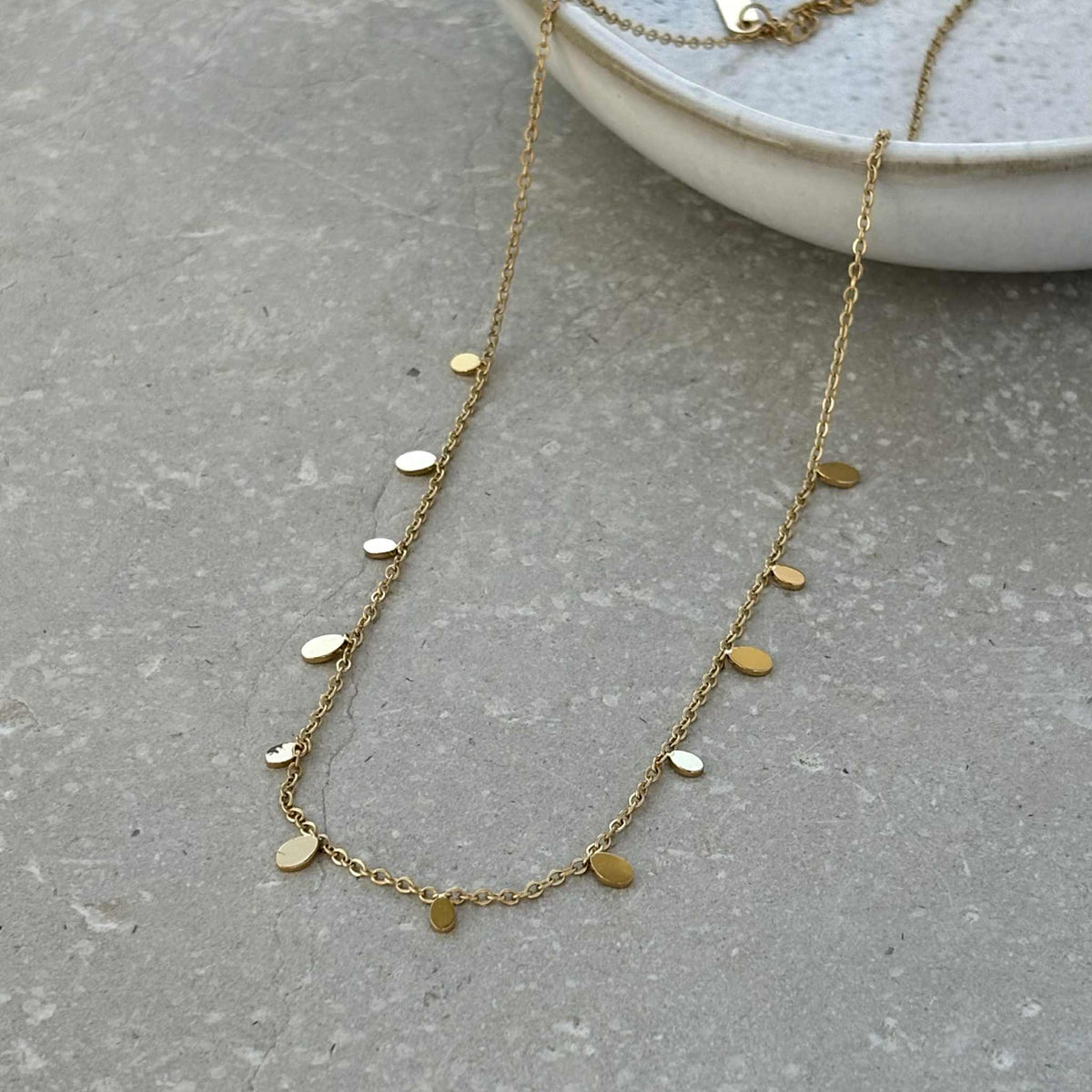 Tarnish Resistant Teardrop Necklace: Gold
