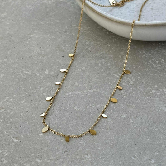 Tarnish Resistant Teardrop Necklace: Gold