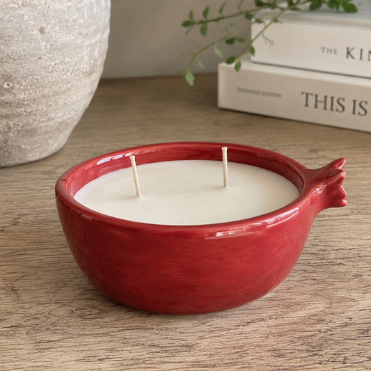 Ceramic Pomegranate Candle
