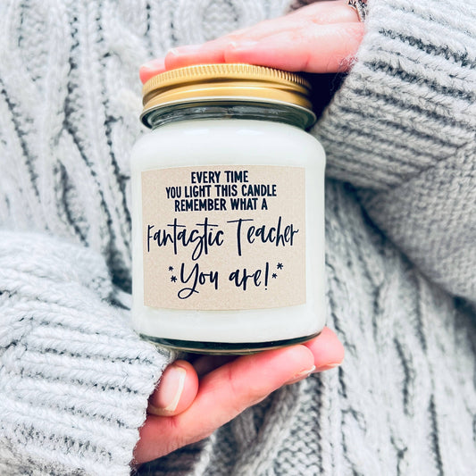 Fantastic Teacher Handmade Scented Soy Candle - Coconut Milk & Sea Salt