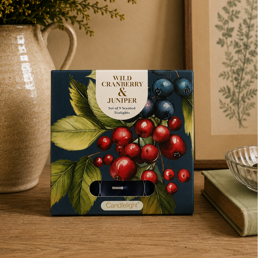 Set of 9 Tealights - Cranberry & Juniper