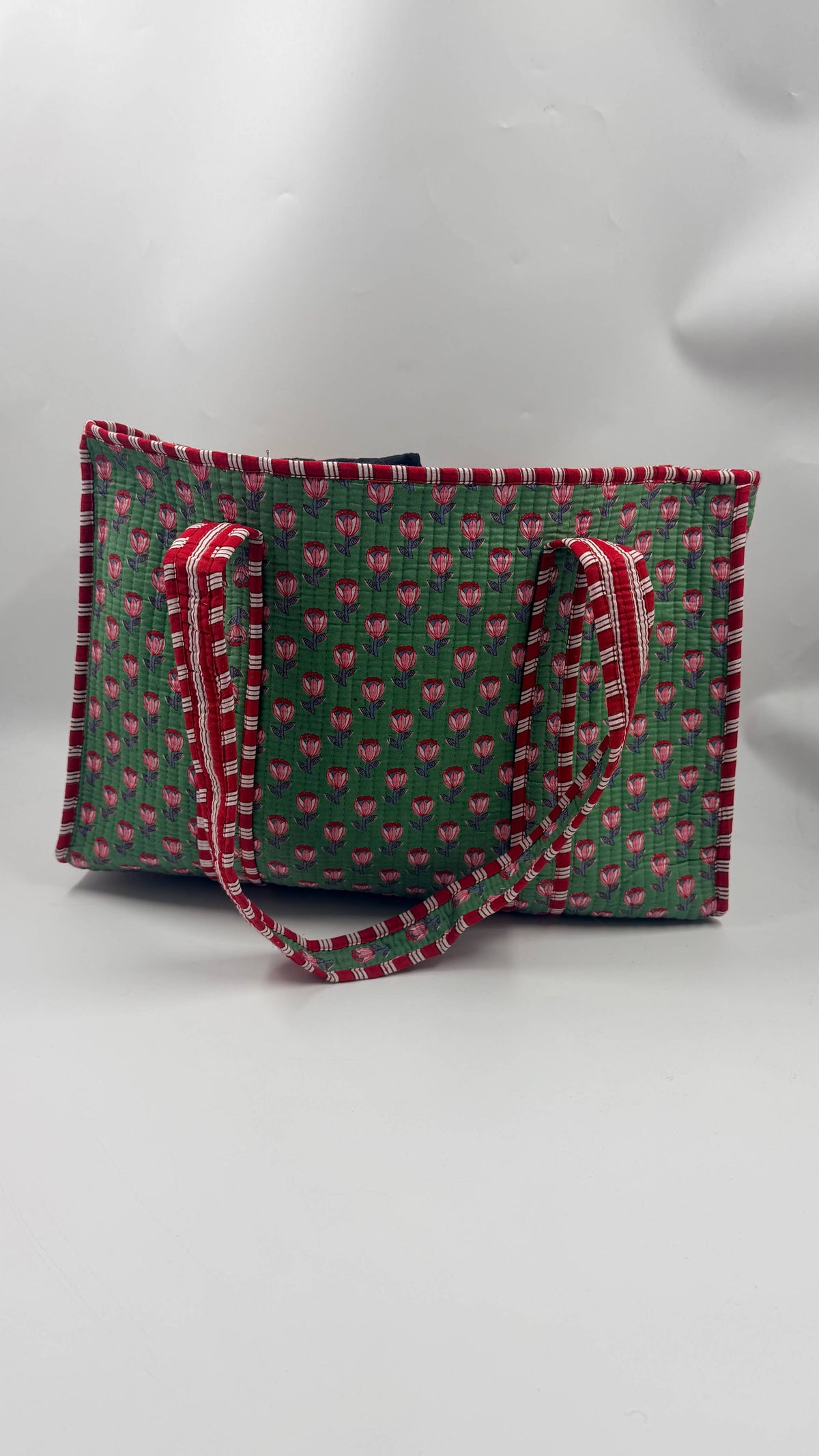 100% Cotton Kantha Quilted Boho Reversible Medium Tote Bag