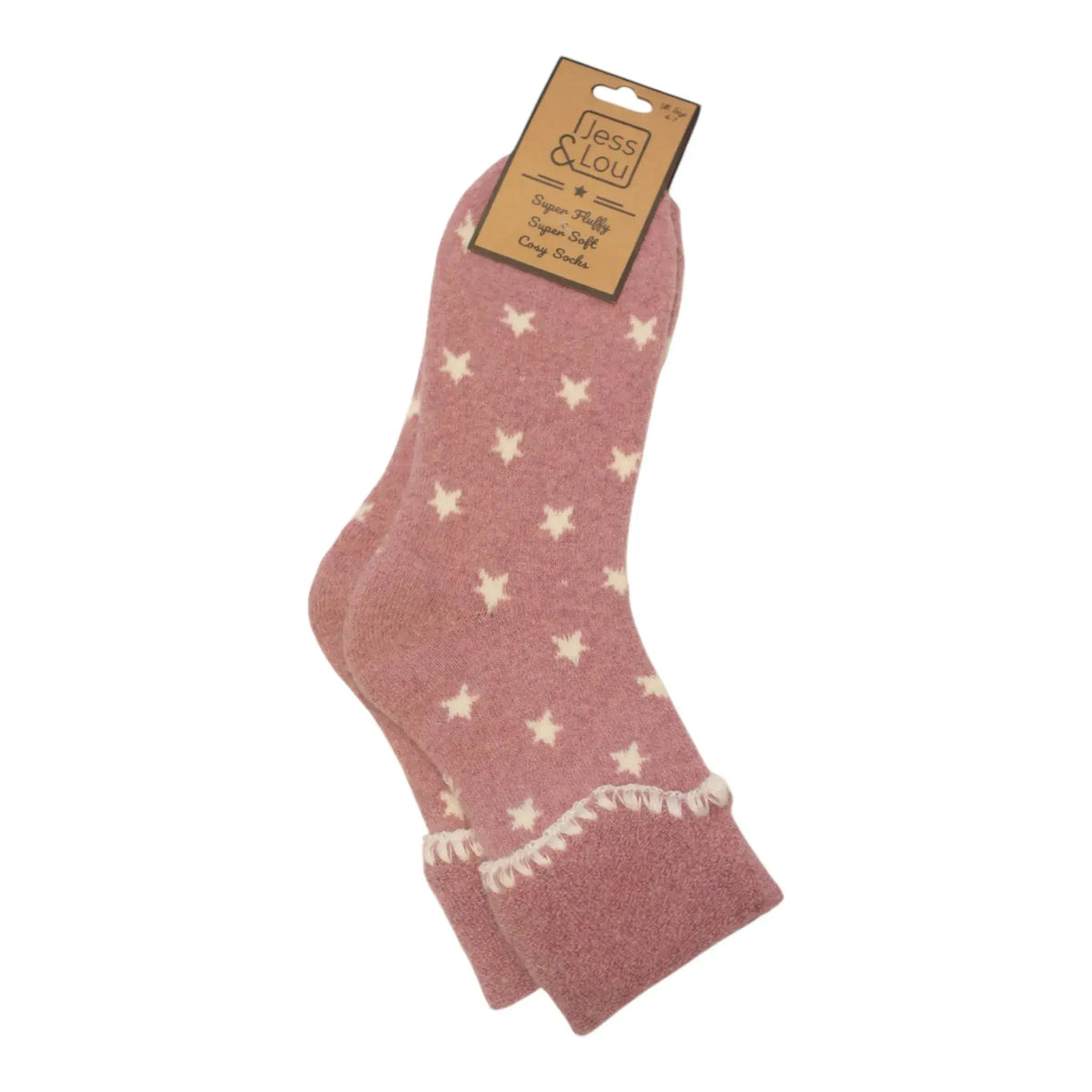 Pink Cuff Star Cosy Socks