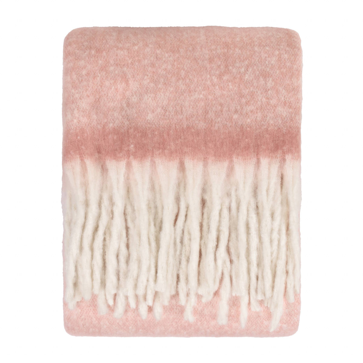 Cosy Woven Tasselled Throw Pink