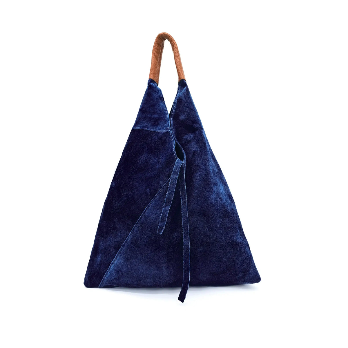 Slouchy Italian Suede Tote Bag  -  NAVY