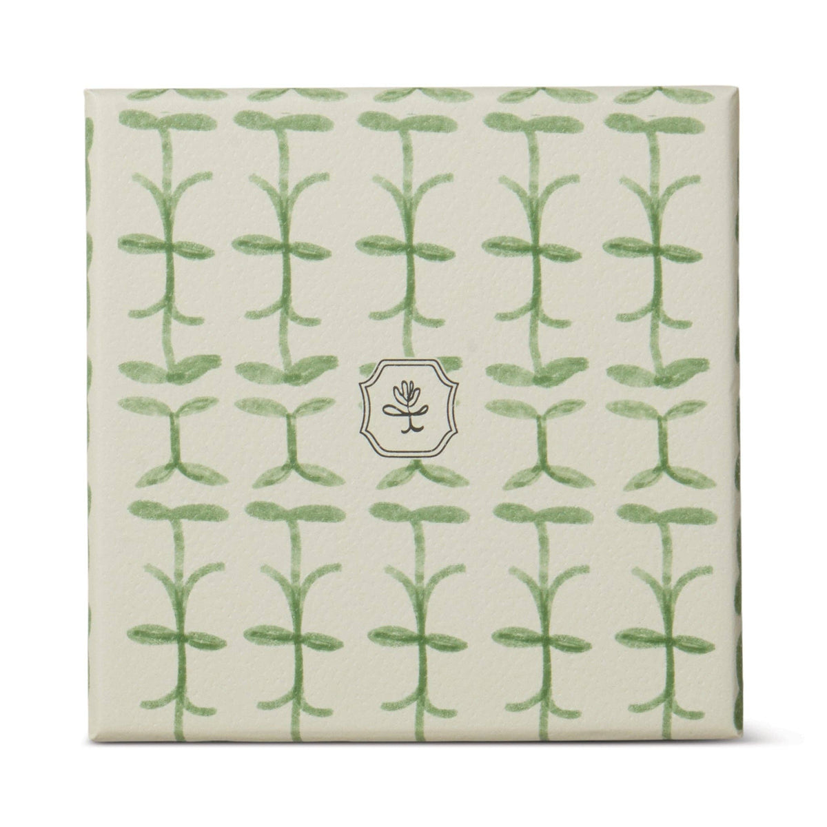 Tulip Green and Dark Green Glass Candle - Verbena & Lemongrass
