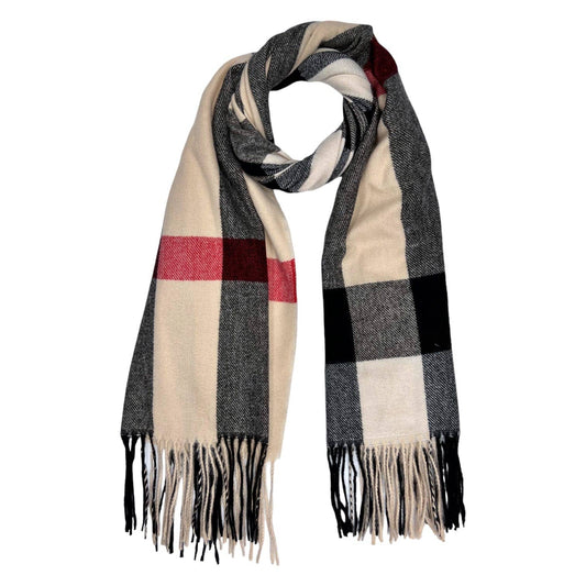 Classic Check Winter Scarf - Beige