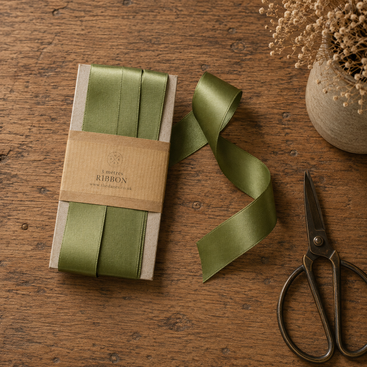 Sage Green Double Faced Satin Ribbon