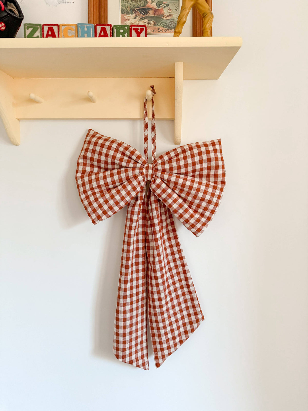 Barn Rust Red Gingham Bow
