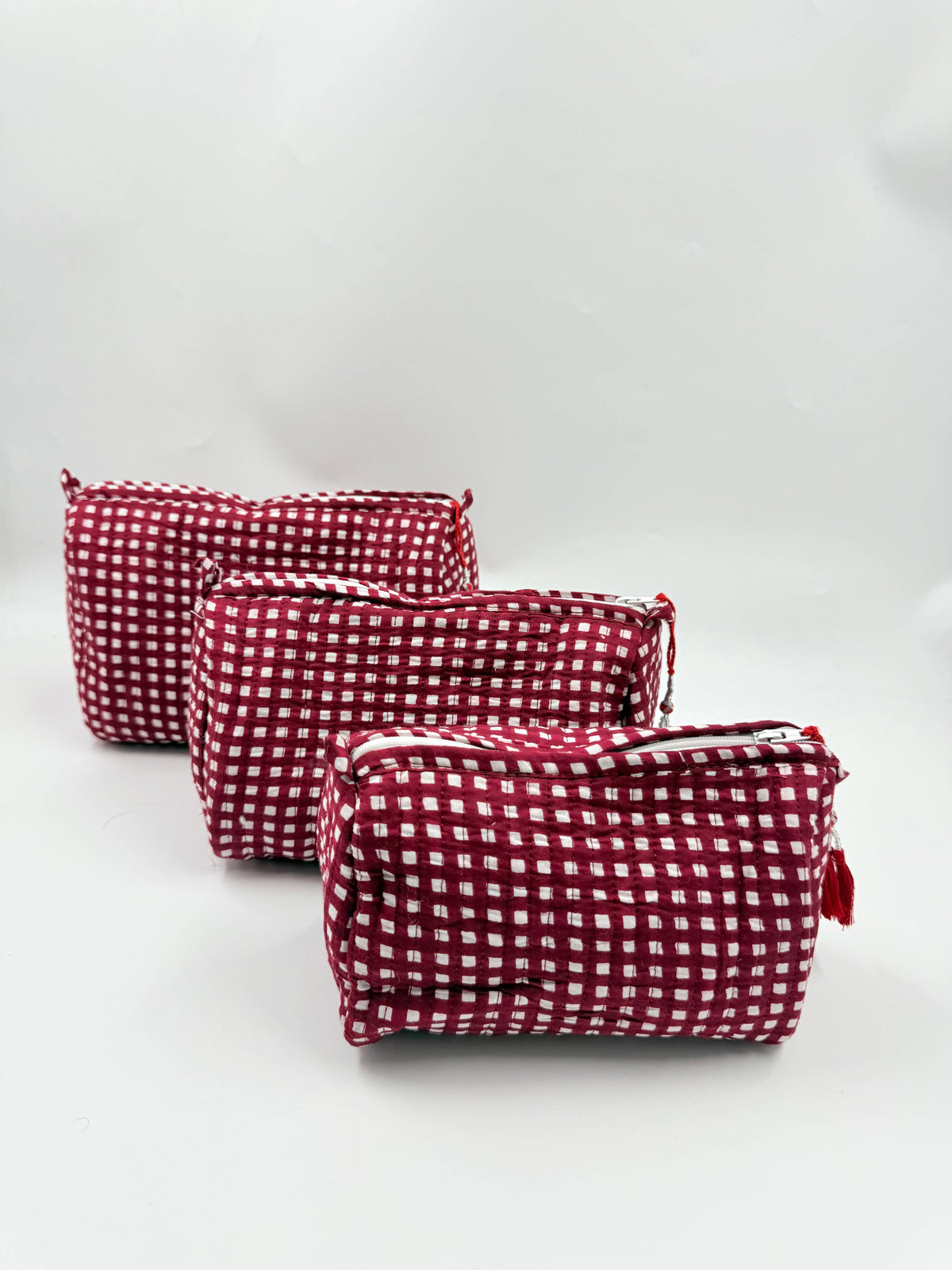 100% Cotton Quilted Washbag - 3 sizes available
