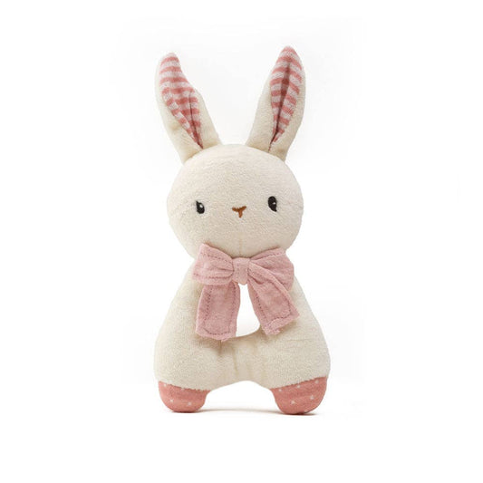 Rabbit Rattle - Pink Organic Cotton