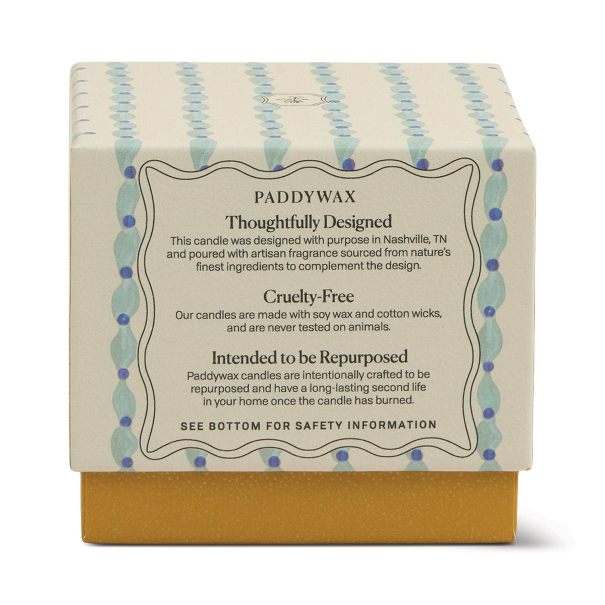 Tulip Blue & Ochre Glass Candle - Wisteria & Willow