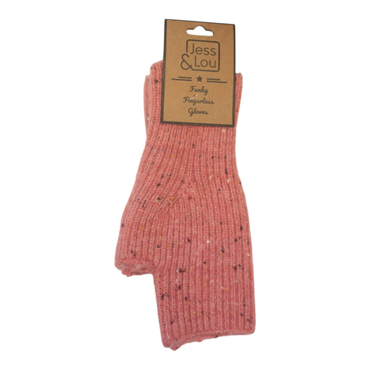 Pink Speckle Cosy Fingerless Gloves