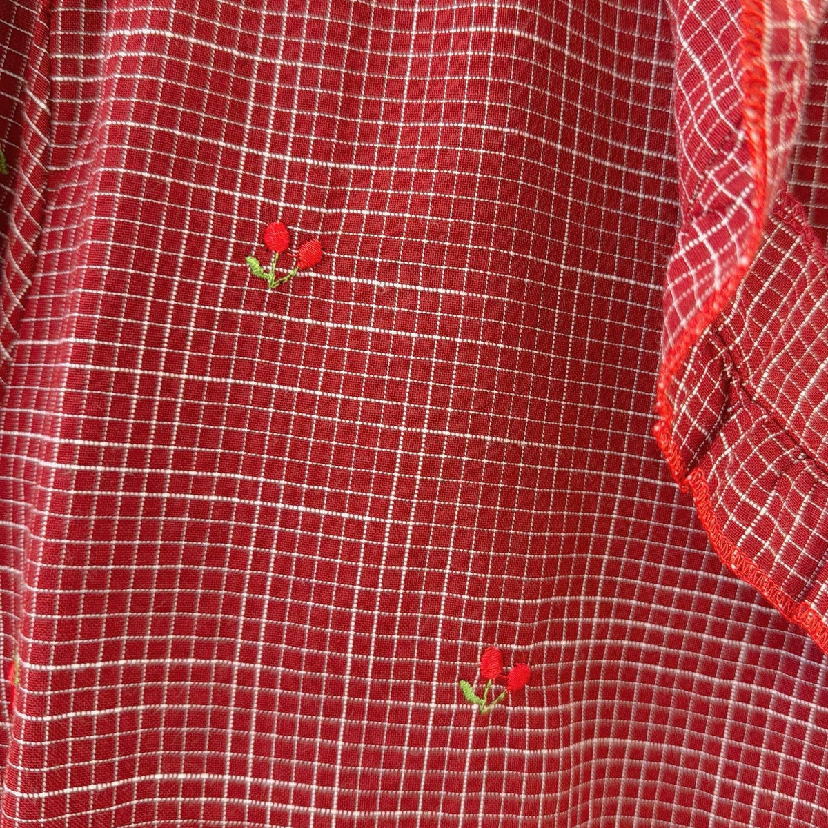 Annie Blouse with Cherry Embroidery - Bordeaux