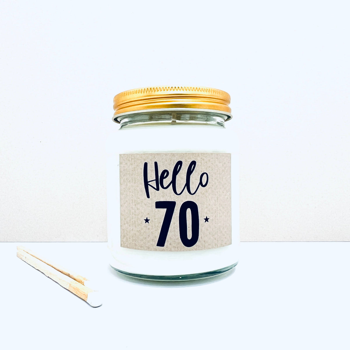 70 Birthday Age Candle - Linen and Driftwood
