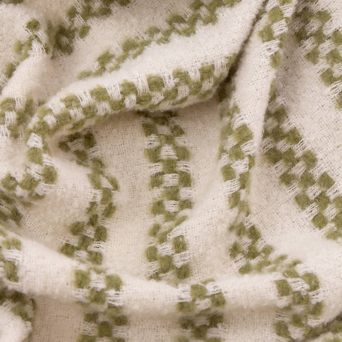 Tasselled Throw in Olive