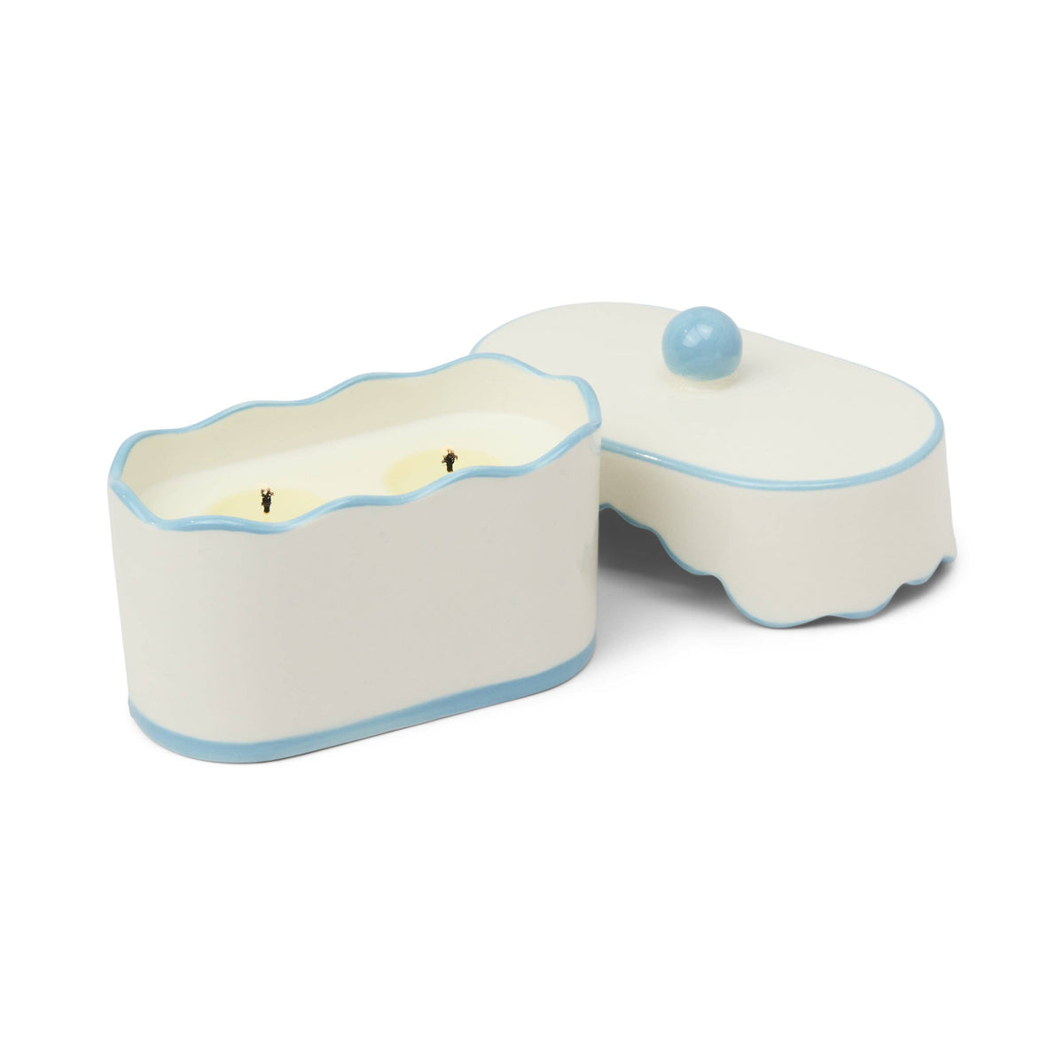 Ceramic Dish Candle - Blue - Lavender & Thyme