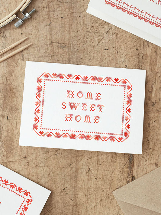 Home Sweet Home Cross Stitch Card | New Home | Housewarming: No (Naked)